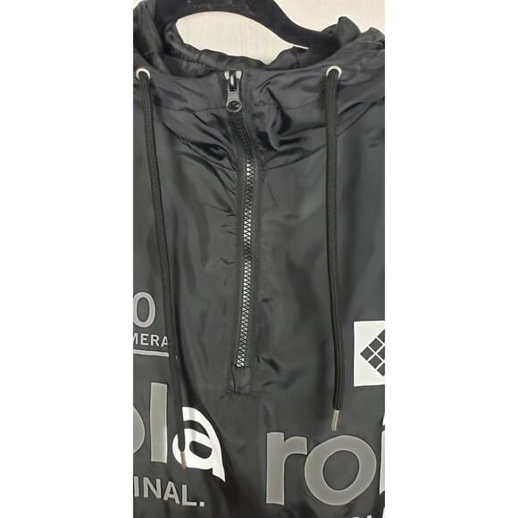 Polaroid Jacket Mens Large Black Rainbow Windbreaker Pullover Hooded 320 OneStep - Picture 3 of 12